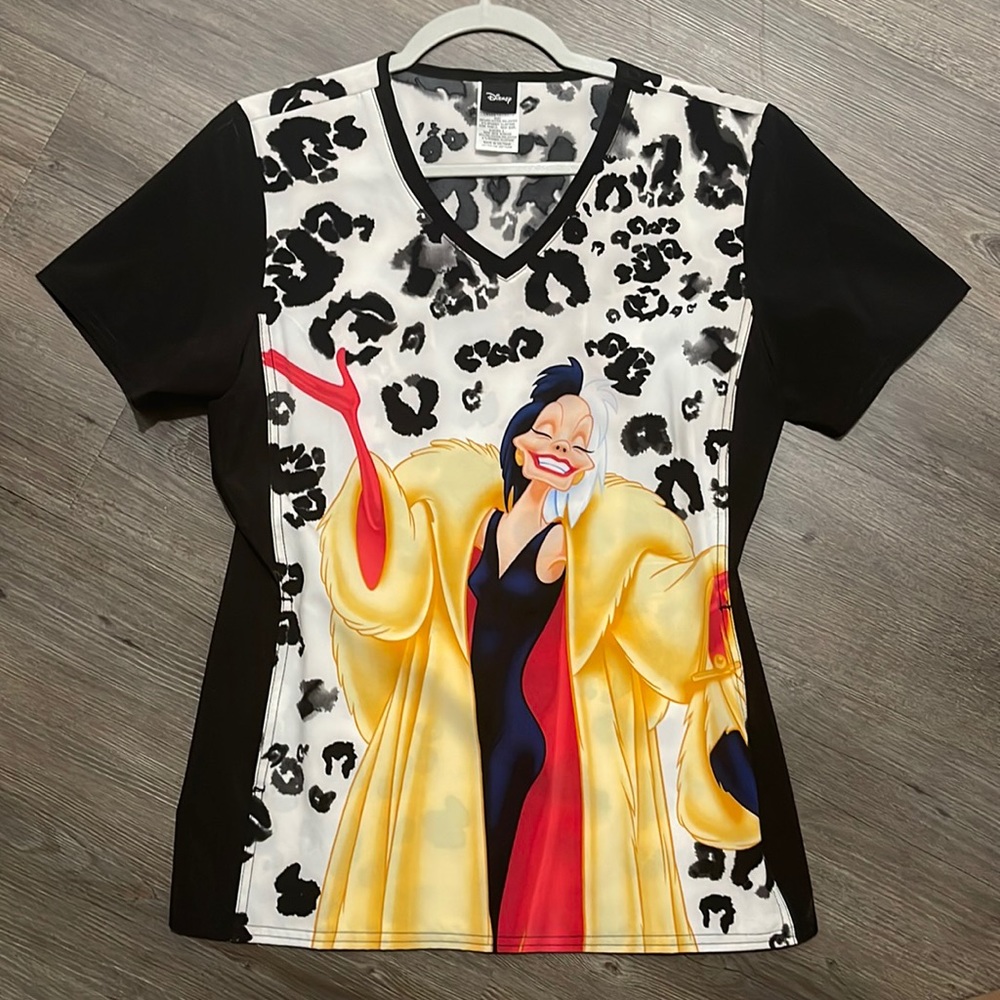 Disney Scrub Top Women Small